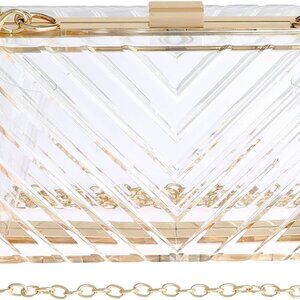 Clear Purses For Women Acrylic Clear Clutch Bag Stadium Approved